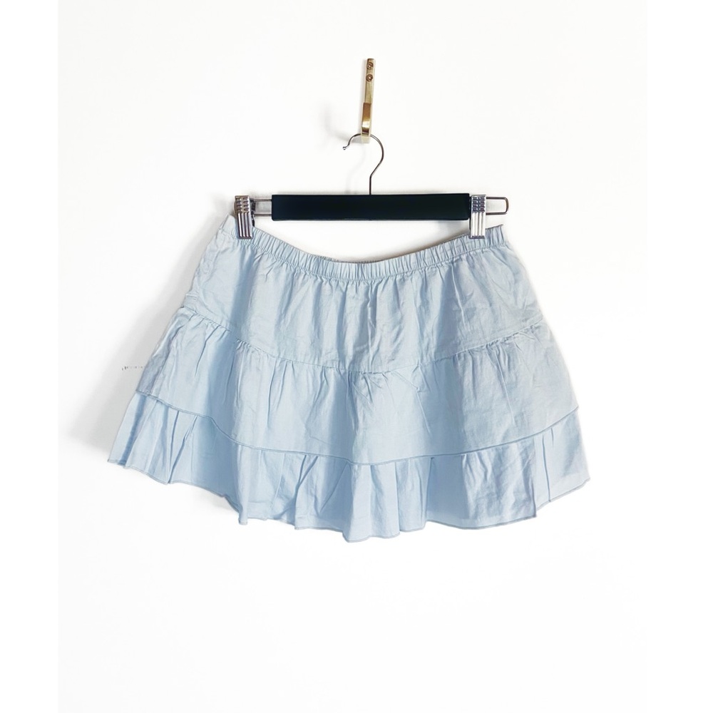 Brandy Melville John Galt NWT Micro Skirt Blue Tiered Mini One Size / S M L - Picture 2 of 10